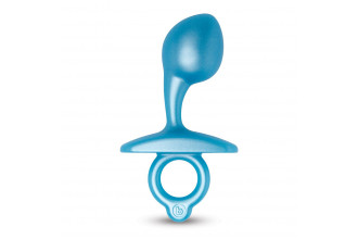 Голубая анальная пробка для массажа простаты Bulb Silicone Prostate Plug - 10,7 см.