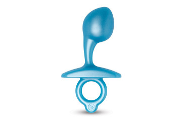 Голубая анальная пробка для массажа простаты Bulb Silicone Prostate Plug - 10,7 см.