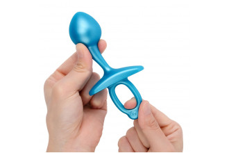 Голубая анальная пробка для массажа простаты Bulb Silicone Prostate Plug - 10,7 см.
