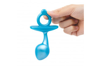 Голубая анальная пробка для массажа простаты Bulb Silicone Prostate Plug - 10,7 см.