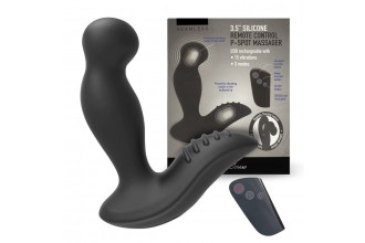 Черный вибромассажер простаты 3,5’’ Remote Control P-spot Massager - 12,5 см.