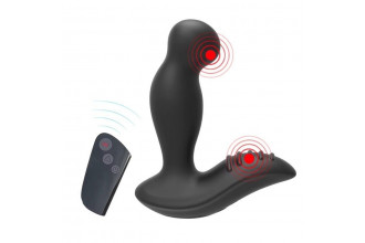 Черный вибромассажер простаты 3,5’’ Remote Control P-spot Massager - 12,5 см.