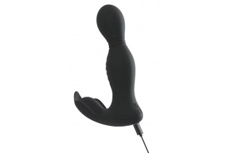 Черная анальная пробка с вибрацией, вращением и пультом ДУ RC Butt Plug with 2 Functions