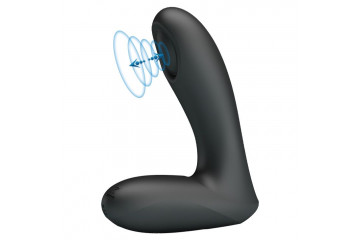 Черный стимулятор простаты Archenemy с пульсацией - 12,1 см.