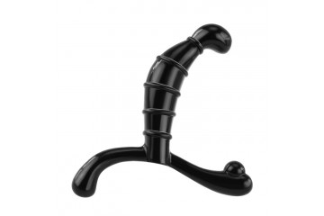 Чёрный стимулятор простаты с рёбрышками Constant Climax