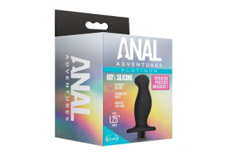 Черный анальный вибромассажёр Silicone Vibrating Prostate Massager 02 - 10,8 см.