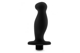 Черный анальный вибромассажёр Silicone Vibrating Prostate Massager 02 - 10,8 см.