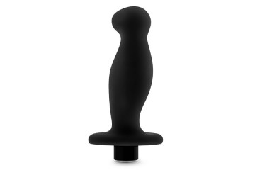 Черный анальный вибромассажёр Silicone Vibrating Prostate Massager 02 - 10,8 см.
