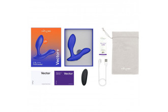 Синий анальный вибратор We-Vibe Vector+