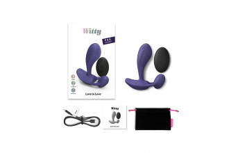 Темно-синий вибромассажер Witty P&G Vibrator with Remote Control