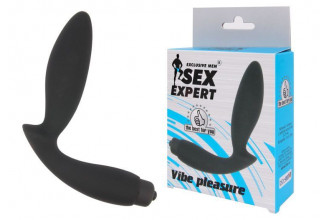 Чёрный вибростимулятор простаты Sex Expert Vibe Pleasure