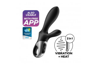 Черный анальный вибратор Heat Climax+ с функцией нагрева - 20,6 см.
