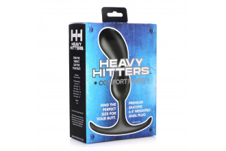 Черный массажер простаты с утяжелителями Premium Silicone Weighted Prostate Plug Medium - 16,3 см.