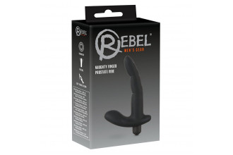 Черный вибромассажер простаты Naughty Finger Prostate Vibe - 13,8 см.