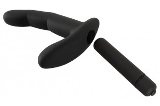 Черный вибромассажер простаты Naughty Finger Prostate Vibe - 13,8 см.