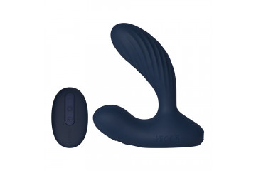 Темно-синий вибромассажер простаты Vick Neo 2 c функцией нагрева и пультом ДУ