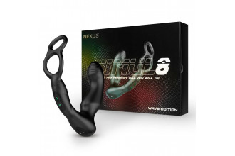 Черный двухмоторный массажер простаты Nexus Simul8 Wave Edition