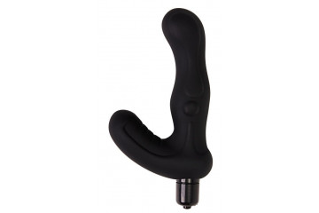 Черный вибромассажер простаты Titan - 15 см.
