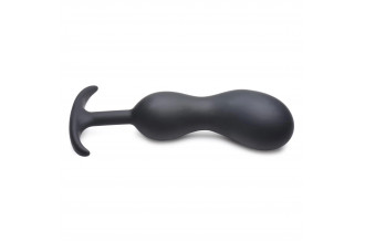 Черный массажер простаты с утяжелителями Premium Silicone Weighted Prostate Plug XL - 20,8 см.