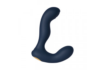 Темно-синий вибромассажер простаты с пульсацией Iker Neo