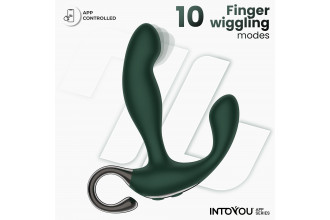 Зеленый вибромассажёр простаты Greeny - 12,8 см.