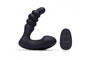 Черный рельефный массажер простаты Prodder