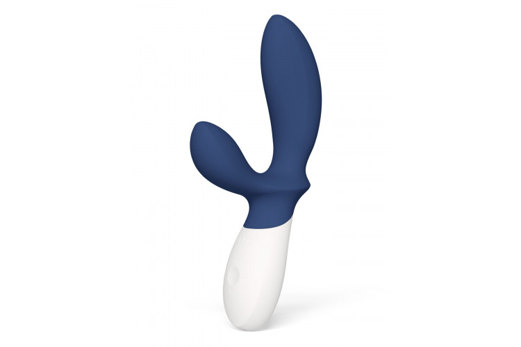 Синий вибромассажер простаты Lelo Loki Wave 2 - 19,6 см.