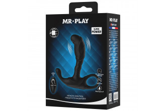 Черный изогнутый массажёр простаты с вибрацией и пультом ДУ Черный изогнутый массажёр простаты с вибрацией и пультом ДУ