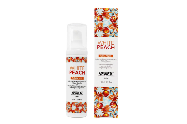 Разогревающее массажное масло Gourmet White Peach Organic с органическими ингредиентами - 50 мл.