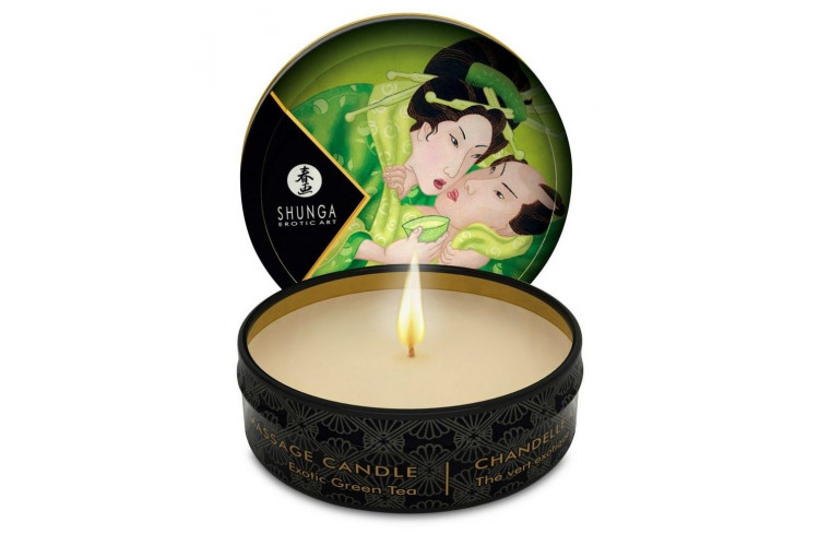 Массажная свеча Exotic Green Tea с ароматом зелёного чая - 30 мл.