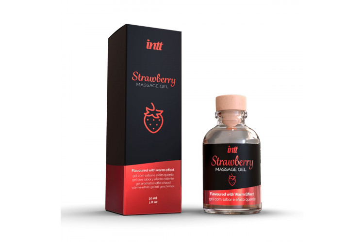 Массажный гель с ароматом клубники Strawberry - 30 мл.