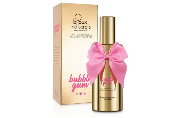 Гель с ароматом жвачки Bubblegum 2-in-1 Scented Silicone Massage And Intimate Gel - 100 мл.