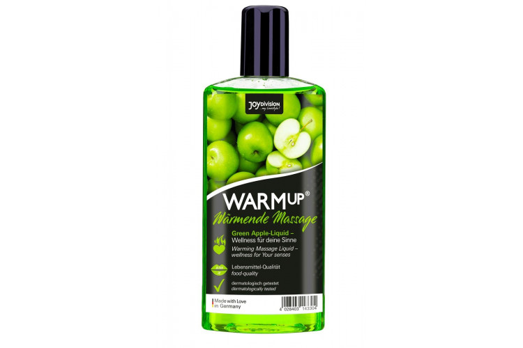 Массажное масло WARMup Green Apple с ароматом яблока - 150 мл.