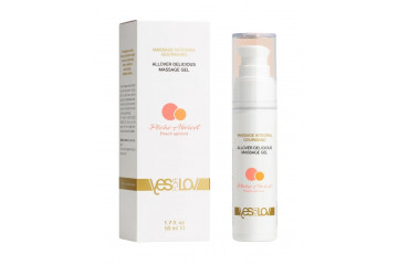 Массажный гель-смазка Allover Delicious Massage Gel с ароматом персика и абрикоса - 50 мл.