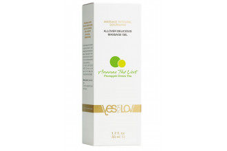 Универсальный массажный гель 3-в-1 Allover Delicious Massage Gel с ароматом ананаса и зеленого чая - 50 мл.