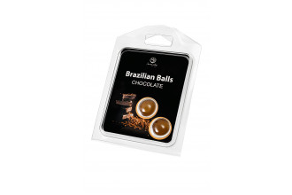 Набор из 2 шариков с массажным маслом Brazilian Balls с ароматом шоколада