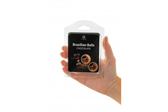 Набор из 2 шариков с массажным маслом Brazilian Balls с ароматом шоколада