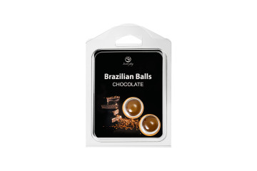 Набор из 2 шариков с массажным маслом Brazilian Balls с ароматом шоколада