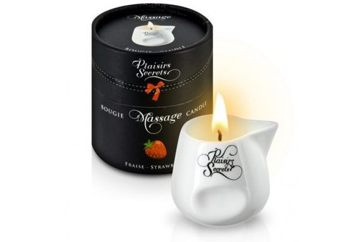 Массажная свеча с ароматом клубники Bougie de Massage Gourmande Fraise - 80 мл.