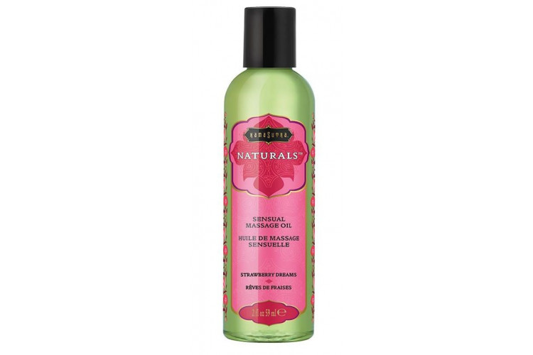 Массажное масло Naturals Strawberry Dreams с ароматом клубники - 59 мл.