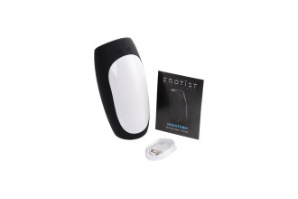 Черно-белый перезаряжаемый мастурбатор Erotist Hailstorm