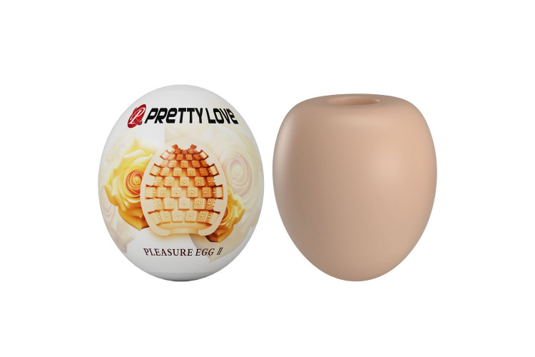 Бежевый мастурбатор-яйцо Pleasure Egg II