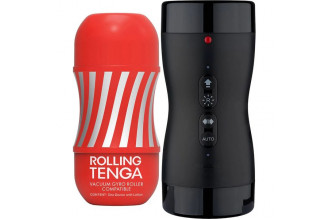 Набор Tenga Vacuum Gyro Roller 3s: мастурбатор и устройство для вращения и создания вакуума