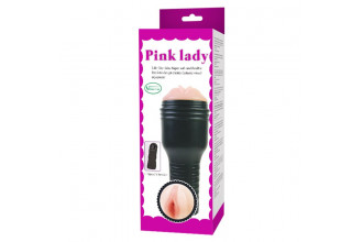 Мастурбатор-вагина с 4 уровнями вибрации и выносным пультом Pink Lady