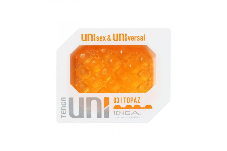 Оранжевый мастурбатор-стимулятор Tenga Uni Topaz