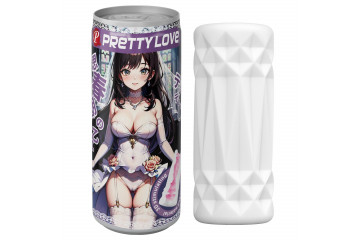 Белый компактный мастурбатор в банке с откидной крышкой