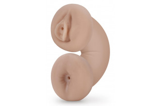 Телесный люминесцентный двусторонний мастурбатор Tasha