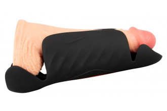 Черный вибромастурбатор с трехточечной стимуляцией Penis Trainer with 3 Point Stimulation