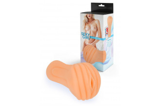 Эластичный мастурбатор в виде вагины телесного цвета