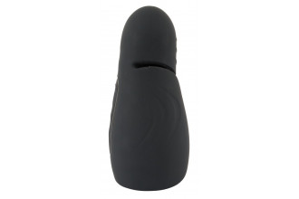 Черный силиконовый вибромастурбатор с нагревом Masturbator with 2 Functions